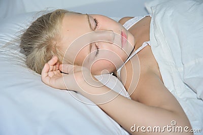 Sweet toddler little girl sleeping Stock Photo