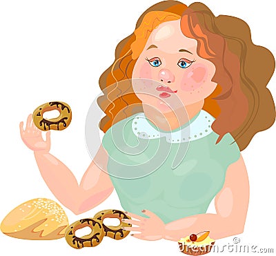 Sweet-tooth with donuts Stock Photo
