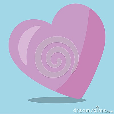 sweet valentine light purple heart 23 Vector Illustration