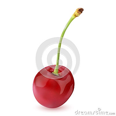 Sweet Vector 3D Realistic Cherry, isolated on white background. Vector Illustration