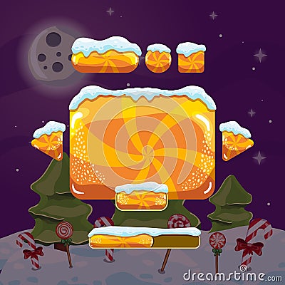 Sweet vector winter user interface game Vector Illustration