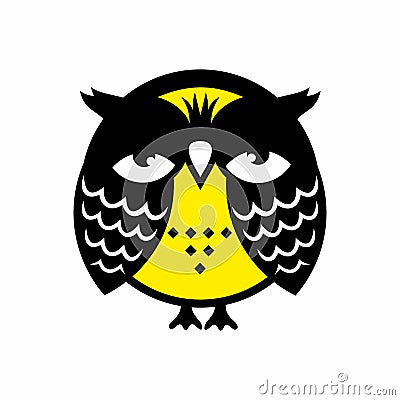 Sweet, but very sleepy and tired owl Vector Illustration
