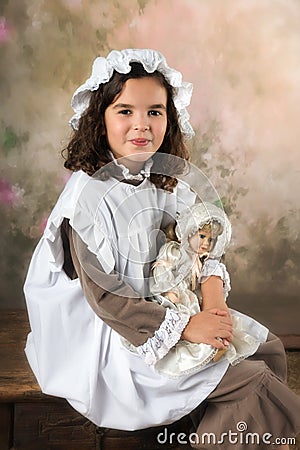 Sweet victorian girl Stock Photo