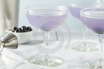 Sweet Violet Aviation Cocktail Stock Photo