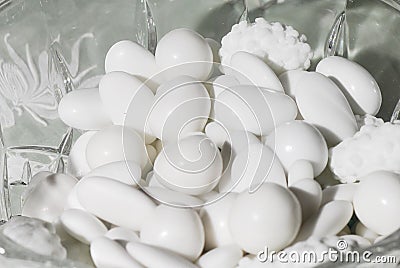 Sweet white wedding dragee Stock Photo