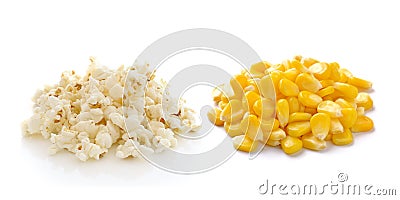 Sweet whole kernel corn and pop corn Stock Photo