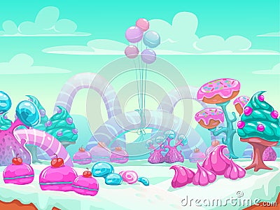 Sweet world cartoon Vector Illustration