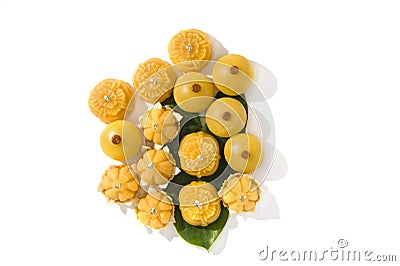 Sweet yellow desert royal Thai cuisine Stock Photo