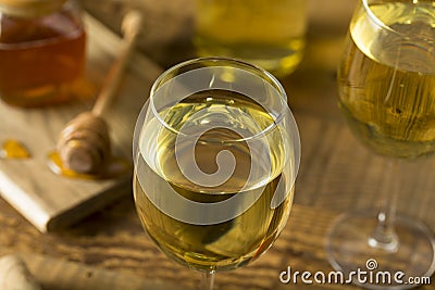 Sweet Yellow Honey Wine Meade Stock Photo