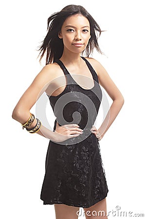 Sweet, young Asian gal Stock Photo