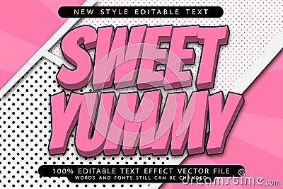 Sweet Yummy editable text effect emboss modern style Vector Illustration