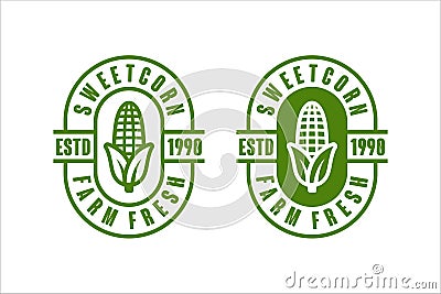 Sweetcorn farm fresh vector design logo Vector Illustration