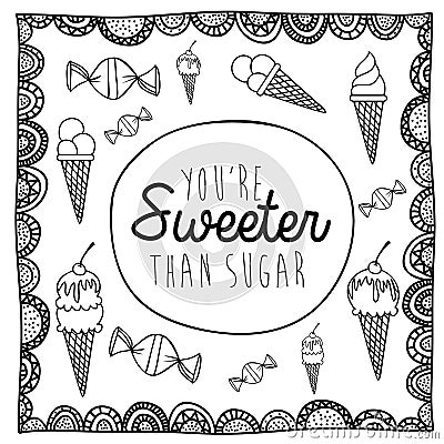 Sweeter drawing Vector Illustration