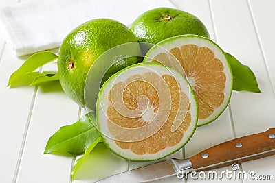 Sweetie fruits green grapefruits, pomelits Stock Photo