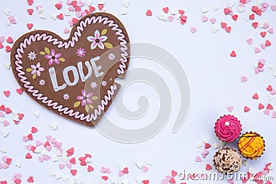 Sweets, chocolate, heart, background Stock Photo