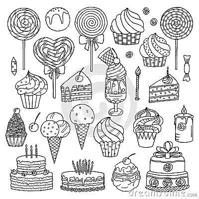 Sweets collection Vector Illustration