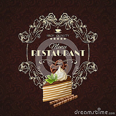 Sweets dessert restaurant menu Vector Illustration