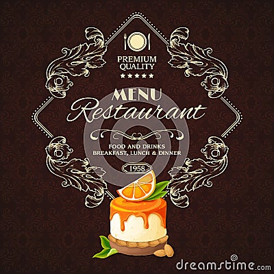 Sweets dessert restaurant menu Vector Illustration