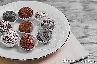 Sweets handmade chocolates Stock Photo