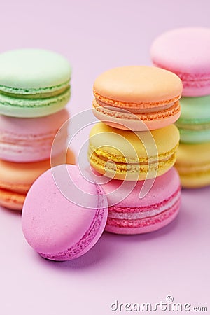 Sweets. Macarons Close Up Stock Photo