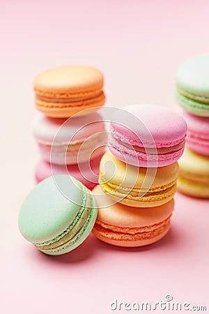 Sweets. Macarons Close Up Stock Photo