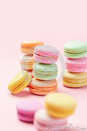 Sweets. Macarons Close Up Stock Photo