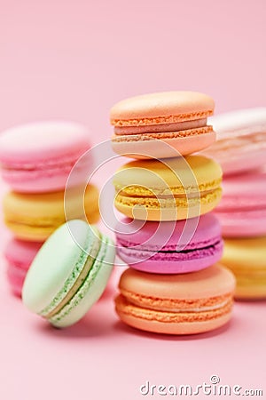 Sweets. Macarons Close Up Stock Photo