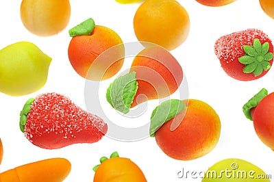 Sweets marzipan. In the form of fruit Stock Photo