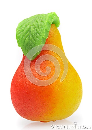 Sweets marzipan. In the form of a pear Stock Photo