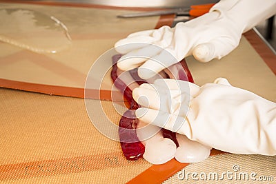 Sweets production of fruits loly pop at the factory Stock Photo