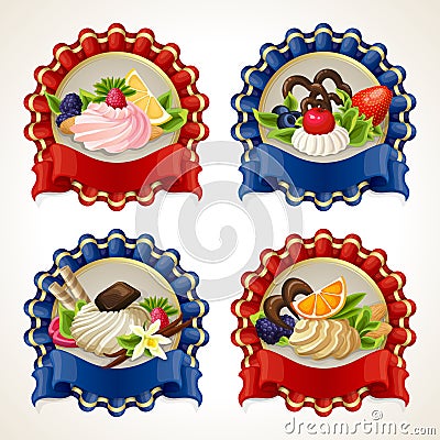 Sweets ribbon banners Vector Illustration