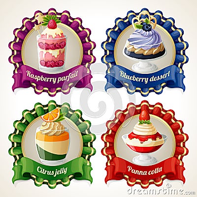 Sweets ribbon banners Vector Illustration