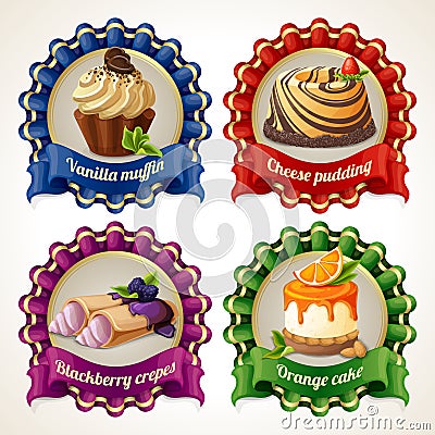 Sweets ribbon banners Vector Illustration