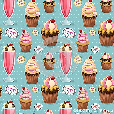 Sweets seamless pattern Stock Photo