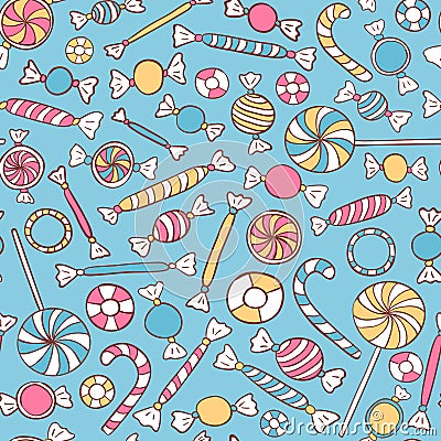 Sweets Seamless Pattern Vector Illustration