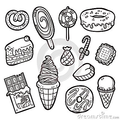 Sweets set. Vector Illustration