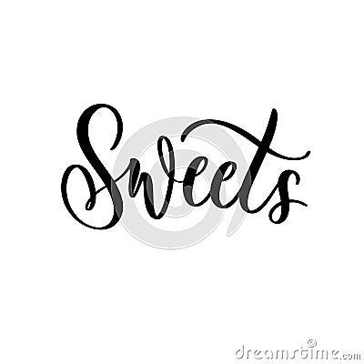 Sweets. Sweet shop lettering logo template design. Vector illustration Vector Illustration