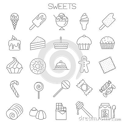 Sweets vector icon set Vector Illustration