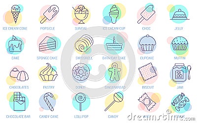 Sweets vector icon set Vector Illustration