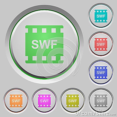 SWF movie format push buttons Stock Photo