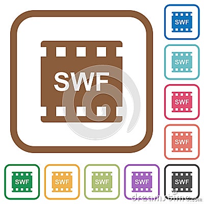 SWF movie format simple icons Stock Photo