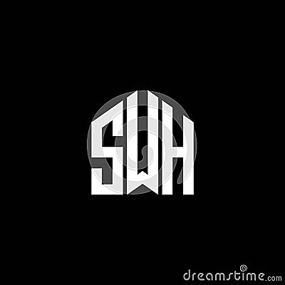 SWH letter logo design on BLACK background. SWH creative initials letter logo concept. SWH letter design.SWH letter logo design on Vector Illustration
