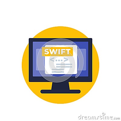 Swift programming, coding vector flat icon Vector Illustration