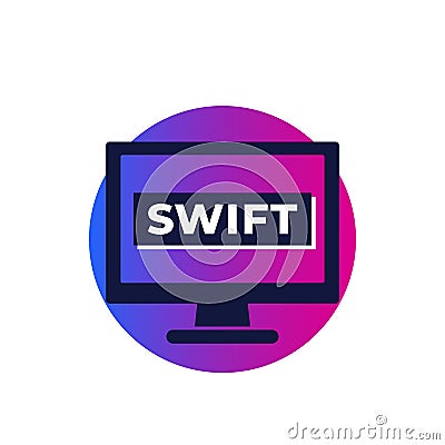 Swift programming vector icon on white Vector Illustration
