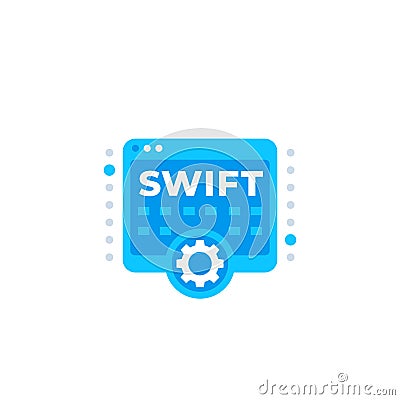 Swift programming vector icon on white Vector Illustration