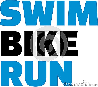 Swim bike run triathlon Vector Illustration