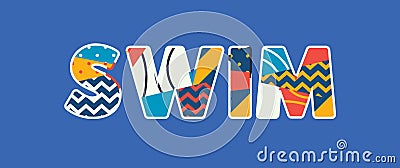 Swim Concept Word Art Illustration Vector Illustration