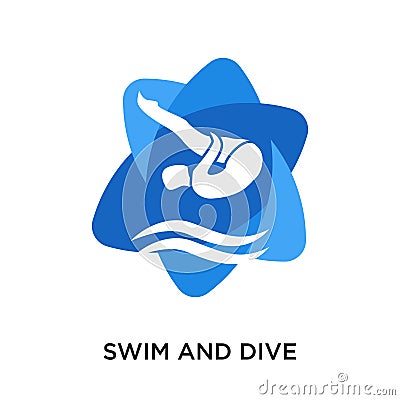 swim and dive logo isolated on white background for your web, mo Vector Illustration