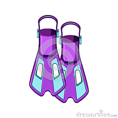 swim flippers cartoon vector illustration Cartoon Illustration