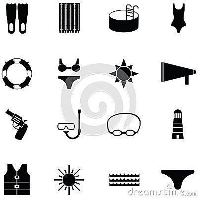 Swim icon set Vector Illustration